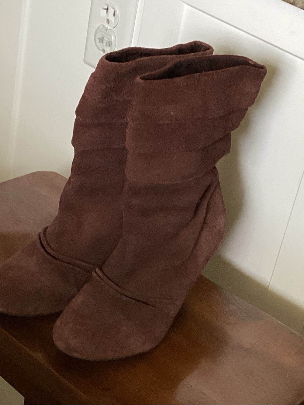 Jessica Simpson Rich Chocolate Suede Slouch Ankle Boots